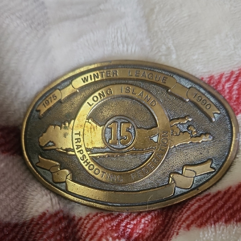 Long Island Trapshooting Federation Gold Belt Buckle